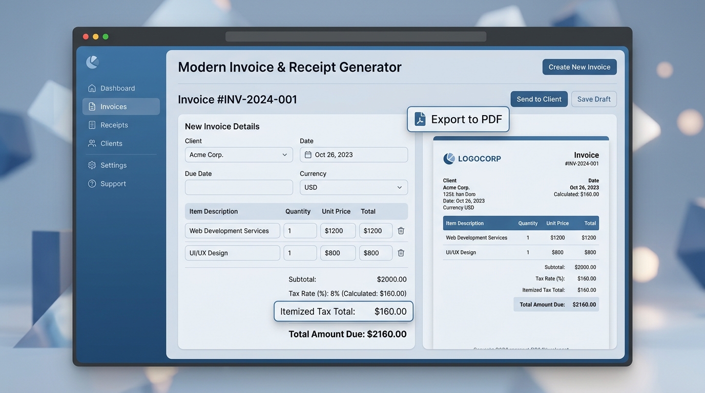 ReceiptPro Invoice Maker Banner