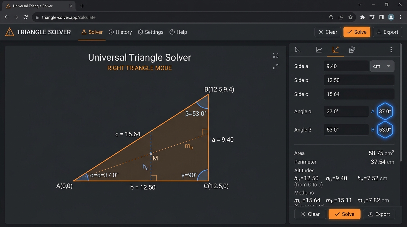 Triangle Trigonometry Laws of Sines and Cosines Engineering Blueprint